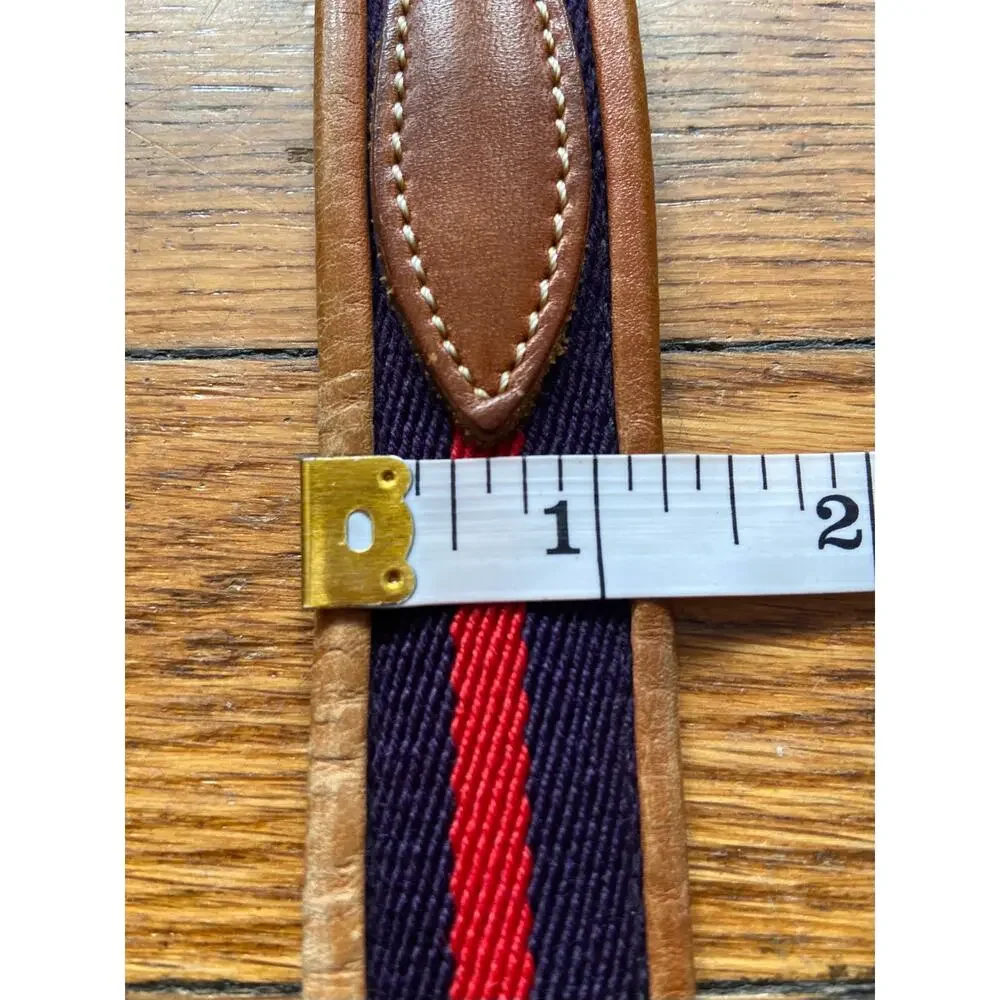 Vintage DOONEY & BOURKE Navy/Red Belt w/Tan Leather Trim Womens sz 40